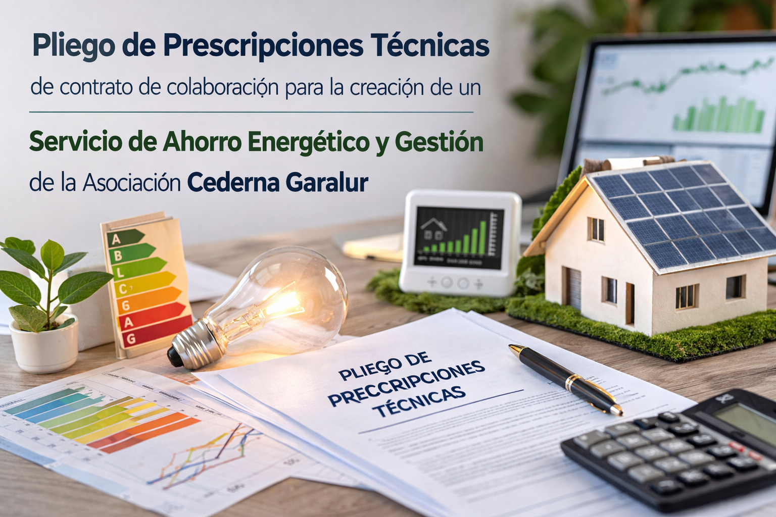 Pliego de prescripciones técnicas de contrato de colaboración para la creación de un servicio de ahorro energético y gestión de la Asociación Cederna Garalur
