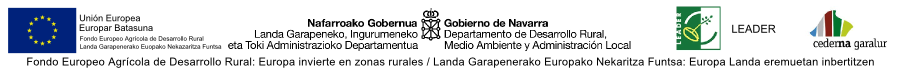 El PDR están está cofinanciado por Gobierno de Navarra y la Unión Europea, a través de los Fondos de Desarrollo Rural FEADER.